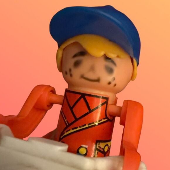 Vintage 1970s Toot Toot Hand Wind Up Motorcycle Trike & Action Rider B5 - Picture 2 of 9